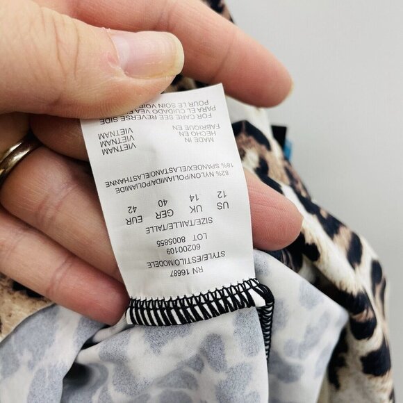 Swim Solutions Womens Size 12 Animal Printed Pleat-Front Tankini Top $78 585 - Picture 9 of 9